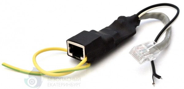 Гроза–IP(E+P) Устройство грозозащиты в сетях Ethernet 10/100-TX с защитой питания 12 В (IP-видеокамеры)